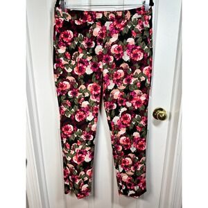 Banana Republic Avery Floral Print Pants Cropped Career Casual Size 6
